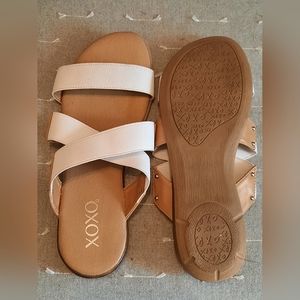 XOXO white sandals